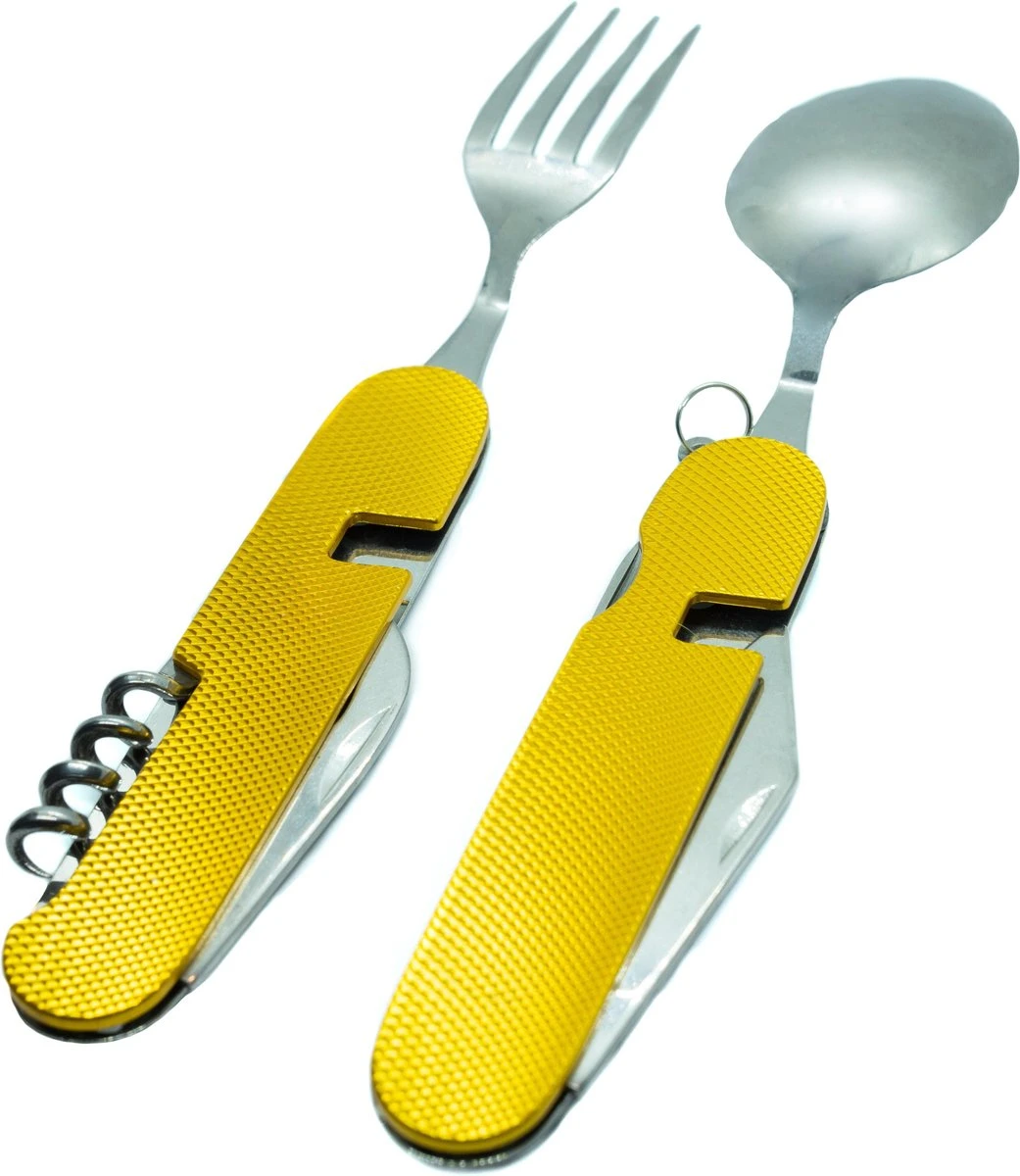 Camping Bestek Zakmes | Roestvrijstaal Survival Bestek | Mes, Vork, Lepel, Krukentrekker, Bieropener, Spork | Opvouwbaar Kampeer Bestek Multitool | Cadeau Voor Man & Vrouw 3 Camping Bestek Zakmes | Roestvrijstaal Survival Bestek | Mes, Vork, Lepel, Krukentrekker, Bieropener, Spork | Opvouwbaar Kampeer Bestek Multitool | Cadeau Voor Man & Vrouw