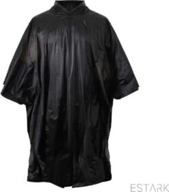 ESTARK Regenponcho - Herbruikbare Poncho Zwart - Fietsponcho Voor Dames En Heren - Regenjas - Hoge Kwaliteit - Poncho Herbruikbaar - Duurzaam - Poncho Zwart -Buitenkampeeruitrusting 1054x1200 3