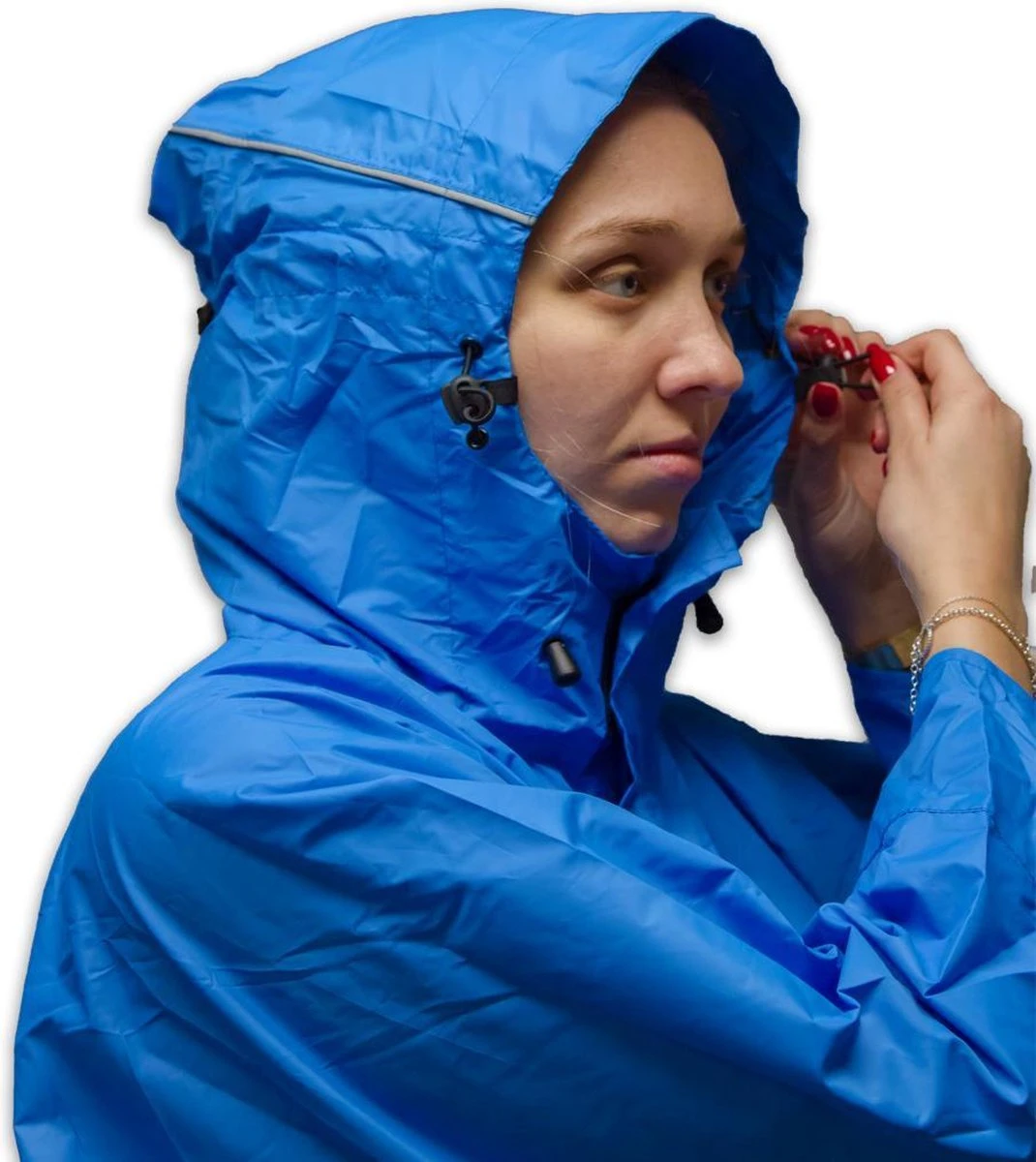 LOWLAND OUTDOOR Wandelponcho - 100% Waterdicht (7.000mm) - Ademend (7.000g/M²) Electric Blue - Medium 4 LOWLAND OUTDOOR Wandelponcho - 100% Waterdicht (7.000mm) - Ademend (7.000g/M²) Electric Blue - Medium - Afbeelding 2