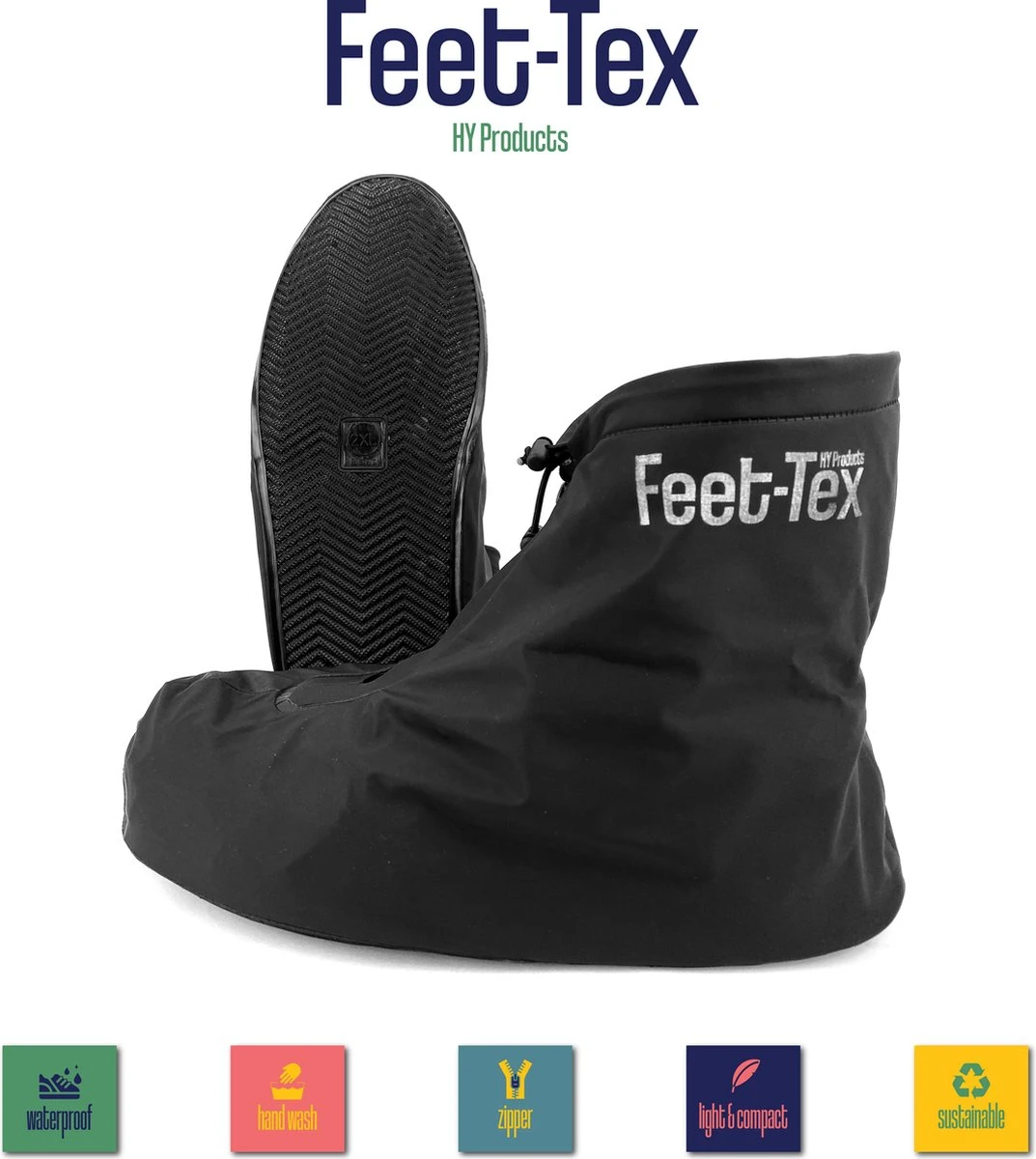Feet Tex Regen Overschoenen - Duurzaam - Anti Slip - Waterdicht 3 Feet Tex Regen Overschoenen - Duurzaam - Anti Slip - Waterdicht