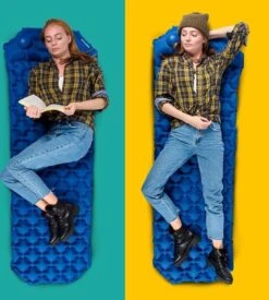 TRVLMORE Slaapmat - Zelfopblazend - 1 Persoons - Ingebouwde Pomp En Kussen - Blauw -Buitenkampeeruitrusting 1076x1200 3