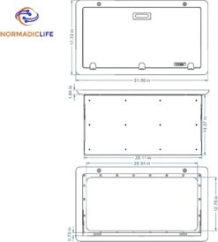 Merkloos NormadicLife® - Outdoor – Opklapbare Tafel - Eettafel – Tafel Voor Buitenkeuken - Caravan – Camper – Picknicktafel - Ingebouwd Ledlicht – Wit -Buitenkampeeruitrusting 1081x1200