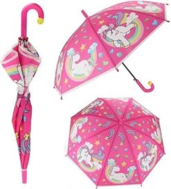 Stemen Kinderparaplu - Kind - Unicorn - Roze - 80 Cm -Buitenkampeeruitrusting 1090x1200