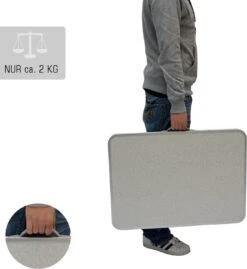 Alu Campingtafel 70x55cm - Inklapbbar Kampeertafel - Picknicktafel Licht Vouwtafel Klaptafel Grijs -Buitenkampeeruitrusting 1102x1200
