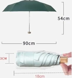 Paraplu Plaza Lichtgewicht Paraplu | Mini Paraplu | Handtas Paraplu | Kleur MINT Groen Paraplu Eco Vriendelijk, Waterdicht En UV -Buitenkampeeruitrusting 1114x1200 3