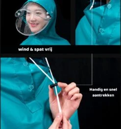 Simple Lifestyle® Universeel Regenjas Bromfiets Hoes Scooter Regenponcho Beenkleed - Zwart -Buitenkampeeruitrusting 1124x1200