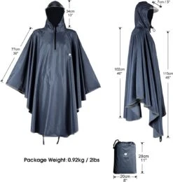Anyoo Waterdichte Fietsponcho Fiets Regenjas Jas Capes Lichtgewicht Compact Herbruikbaar Voor Jongens Mannen Vrouwen Volwassenen -Buitenkampeeruitrusting 1140x1200 3