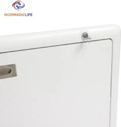 Merkloos NormadicLife® - Outdoor – Opklapbare Tafel - Eettafel – Tafel Voor Buitenkeuken - Caravan – Camper – Picknicktafel - Ingebouwd Ledlicht – Wit -Buitenkampeeruitrusting 1144x1200 1