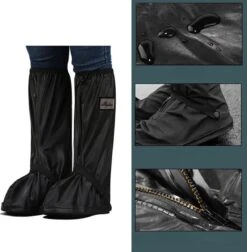 EASTWALL Cover Pro Schoenhoezen - Schoenovertrek Herbruikbaar - Bescherm Je Schoenen Tegen Water, Modder En Sneeuw - Universele Waterdichte Overschoenen - Schoenbeschermers - Anti-slip - Trekkoord Afsluiting - Zwart - Maat 43-44 -Buitenkampeeruitrusting 1177x1200 2