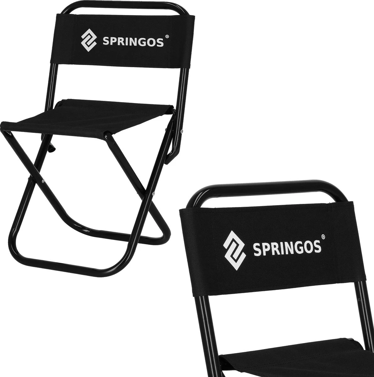 Springos Campingstoel | Kampeerstoel | Vouwstoel | Klapstoel | Zwart 10 Springos Campingstoel | Kampeerstoel | Vouwstoel | Klapstoel | Zwart - Afbeelding 8