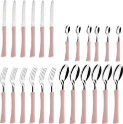 Di Solle Inova D - 6 Persoons Bestekset - Handige Opbergbak Met Raspdeksel - 26 Delig - Baby Pink -Buitenkampeeruitrusting 1193x1200 2