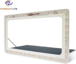 Merkloos NormadicLife® - Outdoor – Opklapbare Tafel - Eettafel – Tafel Voor Buitenkeuken - Caravan – Camper – Picknicktafel - Ingebouwd Ledlicht – Wit -Buitenkampeeruitrusting 1200x1002