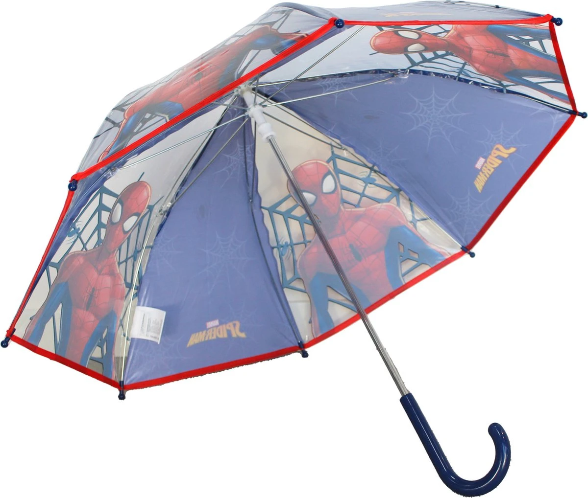 Marvel Spiderman Kinderparaplu - Blauw/rood - D73 Cm 4 Marvel Spiderman Kinderparaplu - Blauw/rood - D73 Cm - Afbeelding 2