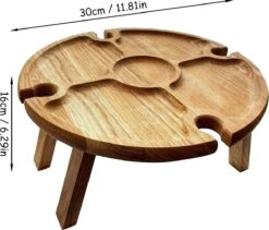 Merkloos Opvouwbare Draagbare Picknicktafel, Outdoor Opvouwbare Lichtgewicht Kampeertafel 30,5 Cm Kleine Houten Wijnpicknicktafel Voor Feest, Strand, Tuin, Camping, Barbecue, Reizen -Buitenkampeeruitrusting 1200x1027