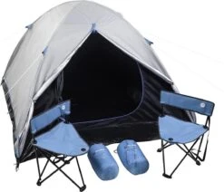 MaxxSport Camping Set - 2 Persoons - Tent + Slaapzakken + Campingstoelen - 200x190x120cm -Buitenkampeeruitrusting 1200x1032