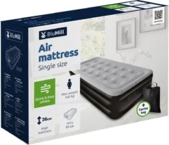 BluMill Eenpersoons Luchtbed - Met Ingebouwde Pomp - Luchtbed Zelfopblazend - Incl. Draagtas - 191x99x36 Cm -Buitenkampeeruitrusting 1200x1032 4
