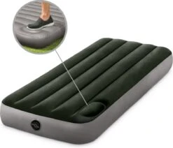 Intex Luchtbed - 1-Persoons - 76 X 191 X 25 Cm - Groen - Met Ingebouwde Voetpomp + Hoeslaken Wit + Reparatieset -Buitenkampeeruitrusting 1200x1032 5