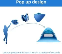 IGOODS Pop-up Tent - 2/3-Persoons - Blauw -Buitenkampeeruitrusting 1200x1059 1