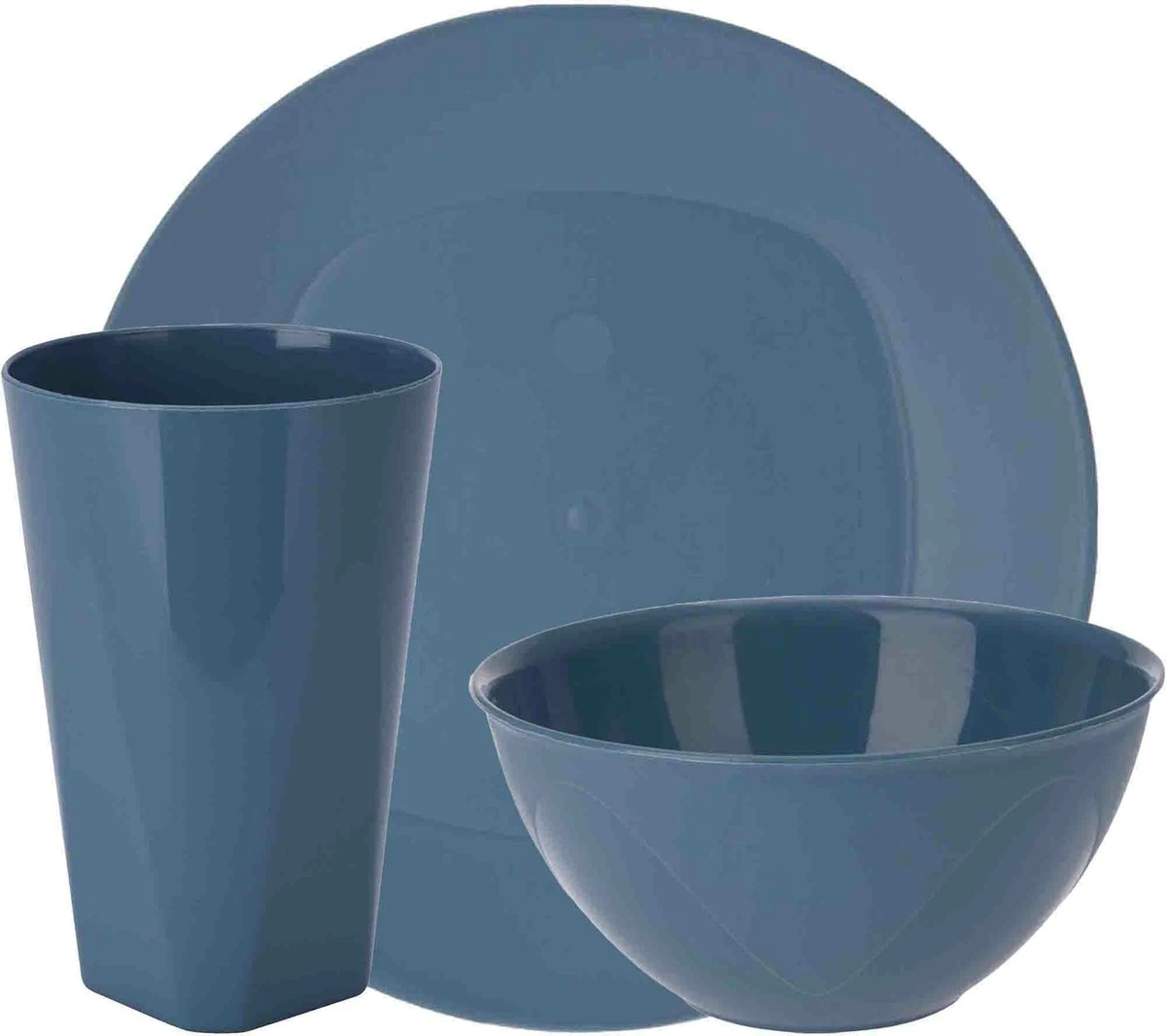 Serviesset 24-delig - Kunststof - Petrol - 8 Personen 7 Serviesset 24-delig - Kunststof - Petrol - 8 Personen - Afbeelding 5