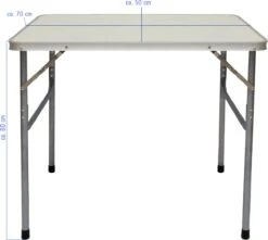 Alu Campingtafel 70x55cm - Inklapbbar Kampeertafel - Picknicktafel Licht Vouwtafel Klaptafel Grijs -Buitenkampeeruitrusting 1200x1072