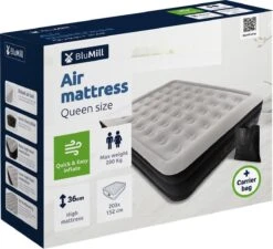 BluMill Luchtbed - 2-persoons - Ingebouwde Pomp - 203x152x36 Cm - Duurzame Keuze -Buitenkampeeruitrusting 1200x1094 11