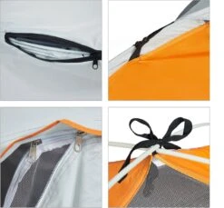 Relaxdays Strandtent Pop-up - Omkleedtent - 145x180 Cm - 2-3 Personen - Beachtent -compact - Oranje -Buitenkampeeruitrusting 1200x1113