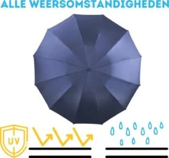 Stormparaplu - Paraplu - Opvouwbaar - Reflecterend - Automatisch Omgekeerd Uitklapsysteem - Windbestendig Tot 140 Km/h - Incl. Luxe Beschermhoes -Buitenkampeeruitrusting 1200x1120 2