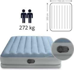 Intex Mid-Rise Comfort - Luchtbed - 2-Persoons - 152x203x36 Cm (BxLxH) - Blauw/Grijs - Met FastFill USB Pomp -Buitenkampeeruitrusting 1200x1129 12
