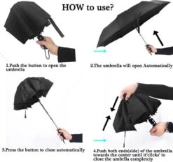 IBright Storm Paraplu - Paraplu - Extra Sterk - Opvouwbaar - Automatisch Uitklapbaar - Ø 105 - Inclusief Beschermhoes -Buitenkampeeruitrusting 1200x1129 2