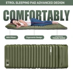 ETROL Camping Slaapmat-2-in-1 Zelfopblazende Kampeermat Met Kussen (78"x 28"), Lichtgewicht, Dik 4"compact Kussen, Geschikt Voor Zelfrijdende Reizen, Lekvrije, Waterdichte Tent -Buitenkampeeruitrusting 1200x1132 6