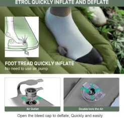 ETROL Camping Slaapmat-2-in-1 Zelfopblazende Kampeermat Met Kussen (78"x 28"), Lichtgewicht, Dik 4"compact Kussen, Geschikt Voor Zelfrijdende Reizen, Lekvrije, Waterdichte Tent -Buitenkampeeruitrusting 1200x1135 6