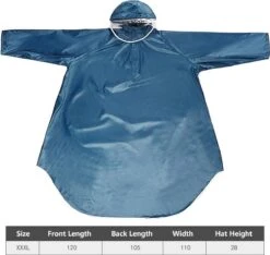 Fuegobird - Poncho Regenponcho - Fiets Wandel Motor - Outdoor Poncho - Kwaliteit Poncho - One Size - Unisex Cyan -Buitenkampeeruitrusting 1200x1137 3