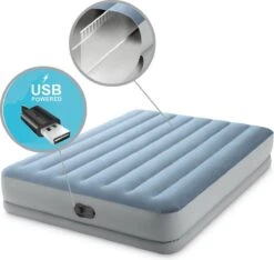 Intex Mid-Rise Comfort - Luchtbed - 2-Persoons - 152x203x36 Cm (BxLxH) - Blauw/Grijs - Met FastFill USB Pomp -Buitenkampeeruitrusting 1200x1139 4