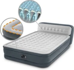 Intex 64448 - Queen Deluxe Ultra-Plush Zelfopblazend 2-persoons Luchtbed Met Hoofdboord (203x152x46cm) -Buitenkampeeruitrusting 1200x1146 12