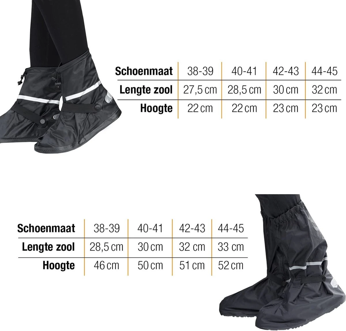 Amazy Regenoverschoenen + Gratis Opbergtas (maat 44/45 | Hoog) - Waterdichte En Antislip Schoenovertrekken Met Reflectoren Voor Droge, Schone Schoenen, Zelfs In De Regen, Sneeuw Of Stof. 4 Amazy Regenoverschoenen + Gratis Opbergtas (maat 44/45 | Hoog) - Waterdichte En Antislip Schoenovertrekken Met Reflectoren Voor Droge, Schone Schoenen, Zelfs In De Regen, Sneeuw Of Stof. - Afbeelding 2