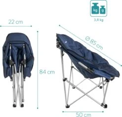 Navaris Klapstoel Met Draagtas - Campingstoel - Draagbare Stoel Voor Kamperen, Festivals En Vissen - Strandstoel - Inklapbaar - Donkerblauw -Buitenkampeeruitrusting 1200x1150 2