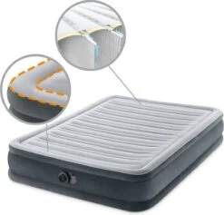 Intex Luchtbed - Twijfelaar - 137 X 191 X 33 Cm - Grijs - Met Ingebouwde Pomp, Hoeslaken Antraciet En Reparatieset -Buitenkampeeruitrusting 1200x1152 6