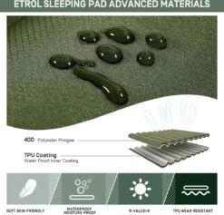 ETROL Camping Slaapmat-2-in-1 Zelfopblazende Kampeermat Met Kussen (78"x 28"), Lichtgewicht, Dik 4"compact Kussen, Geschikt Voor Zelfrijdende Reizen, Lekvrije, Waterdichte Tent -Buitenkampeeruitrusting 1200x1153 9