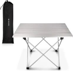 Navaris Campingtafel - Inklapbaar Campingtafeltje Van Aluminium - Opvouwbare Tafel Inclusief Draagtas - Picknicktafel - Zilver -Buitenkampeeruitrusting 1200x1164 3