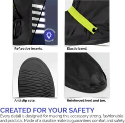 Perletti Overschoenen Reflecterend Pvc Zwart/zilver Maat 36-39 -Buitenkampeeruitrusting 1200x1178 6