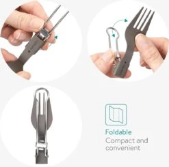 Navaris Campingbestek Van Titanium - Set Met Vork, Mes En Lepel - Inklapbaar - Bestekset Voor Onderweg - Inclusief Karabijnhaak En Bewaarzakje -Buitenkampeeruitrusting 1200x1188 2