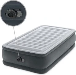 Intex Luchtbed - 1-Persoons - 99 X 191 X 46 Cm - Grijs - Met Ingebouwde Pomp, Hoeslaken Wit En Reparatieset -Buitenkampeeruitrusting 1200x1190 17
