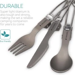 Navaris Campingbestek Van Titanium - Set Met Vork, Mes En Lepel - Inklapbaar - Bestekset Voor Onderweg - Inclusief Karabijnhaak En Bewaarzakje -Buitenkampeeruitrusting 1200x1195 3