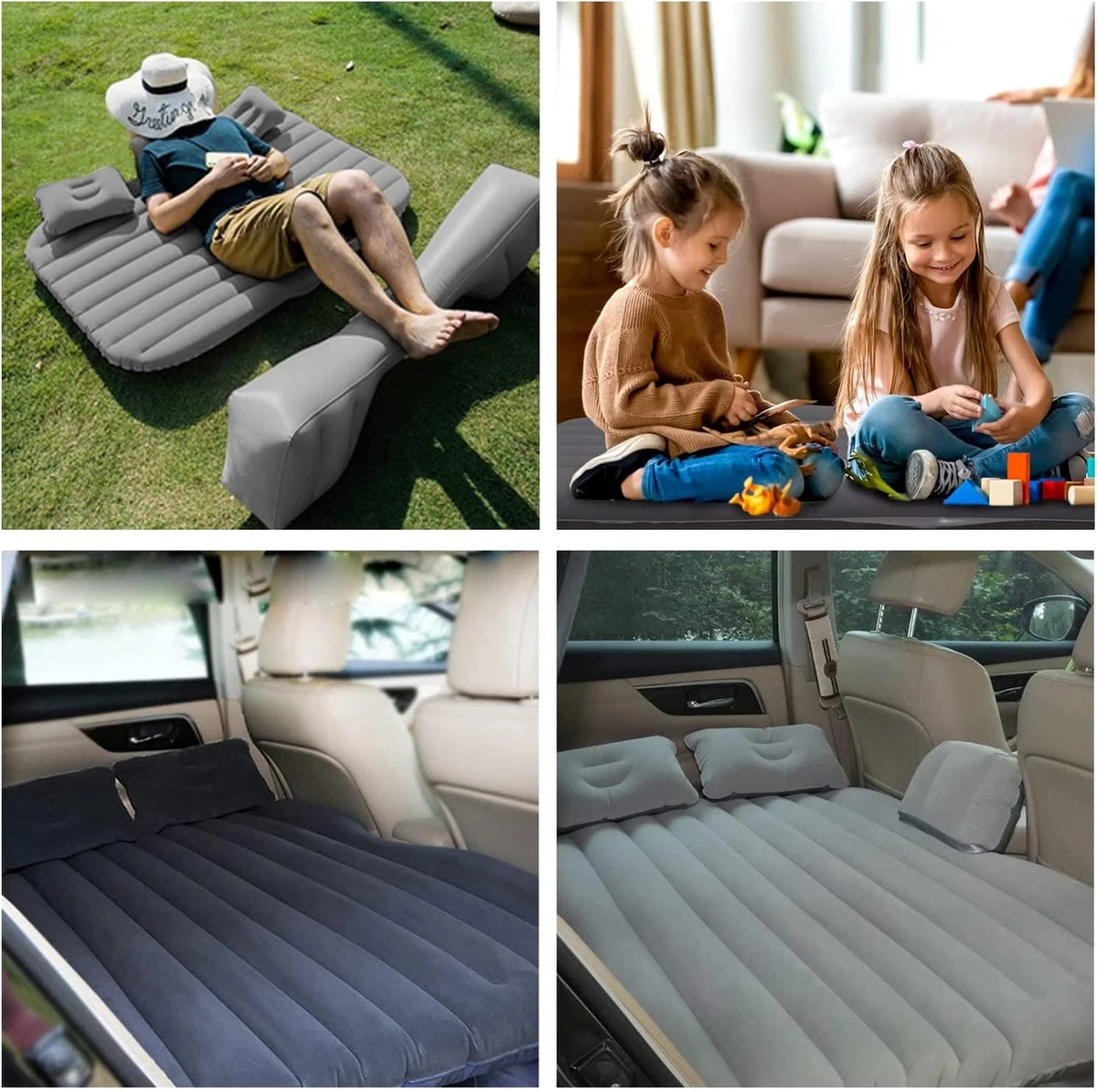 Flightmode - Opblaasbaar Matras Voor Auto, Opblaasbaar Bed, Autostoel, Comfortabel, Met Elektrische Luchtpomp En 3 Adapters, 2 Kussens En Transporttas, Voor Camping, Reizen, Strand 6 Flightmode - Opblaasbaar Matras Voor Auto, Opblaasbaar Bed, Autostoel, Comfortabel, Met Elektrische Luchtpomp En 3 Adapters, 2 Kussens En Transporttas, Voor Camping, Reizen, Strand - Afbeelding 4
