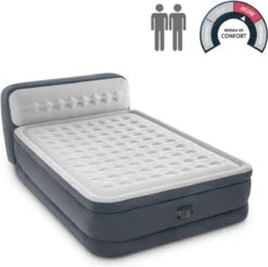 Intex 64448 - Queen Deluxe Ultra-Plush Zelfopblazend 2-persoons Luchtbed Met Hoofdboord (203x152x46cm) -Buitenkampeeruitrusting 1200x1196 13