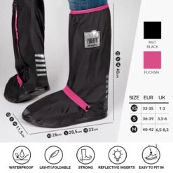 Perletti Overschoenen Reflecterend Pvc Zwart/roze Maat 36-39 -Buitenkampeeruitrusting 1200x1200 1004