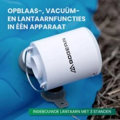 GOGEAR - Luchtbed Pomp - Mini Pomp - Oplaadbare Pomp - Elektrische Luchtbed Pomp - Lantaarn 3 In - Camping - Outdoor & Hiking -Buitenkampeeruitrusting 1200x1200 1022