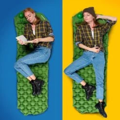 TRVLMORE Slaapmat - Zelfopblazend - 1 Persoons - Ingebouwde Pomp En Kussen - Groen -Buitenkampeeruitrusting 1200x1200 1097