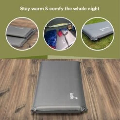 Skandika Easy Single Zelfopblaasbaar Slaapmat – Slaapmat – Slaapmat Zelfopblazend – Logeerbed – Polyester, PVC - Premium Zelfopblazend Luchtbed, Antislip-materiaal, Ideaal Voor Camping – Outdoor, Camping – Kamperen – 196 X 60 X 10 Cm – 3.2kg - Grijs -Buitenkampeeruitrusting 1200x1200 1129