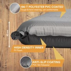 Skandika Easy Single Zelfopblaasbaar Slaapmat – Slaapmat – Slaapmat Zelfopblazend – Logeerbed – Polyester, PVC - Premium Zelfopblazend Luchtbed, Antislip-materiaal, Ideaal Voor Camping – Outdoor, Camping – Kamperen – 196 X 60 X 10 Cm – 3.2kg - Grijs -Buitenkampeeruitrusting 1200x1200 1132